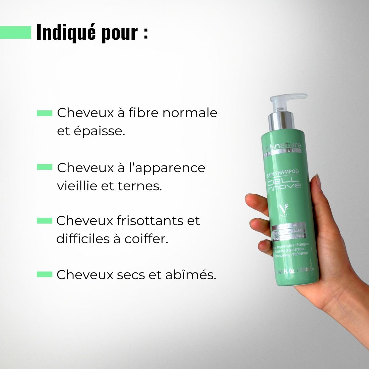 abril et nature - Set de Soins Capillaires Professionnels Régénérants - Cell Innove - Pack Shampooing, Masque et Sérum pour Cheveux - Avec Cellules Souches Végétales - Régénère et Rajeunit - 550 ml