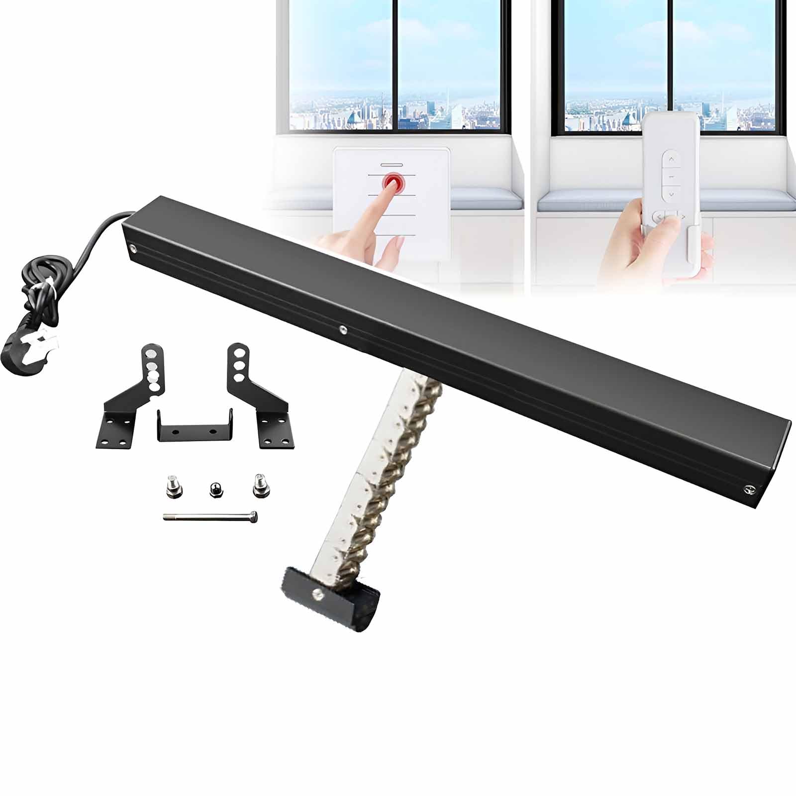 Apri del lucernario automatico per finestra con telecomando e interruttore, apri della finestra e chiusura, attuatore della finestra elettrica, corsa 300 ~ 700 mm per finestra a botte di cleres 300mm