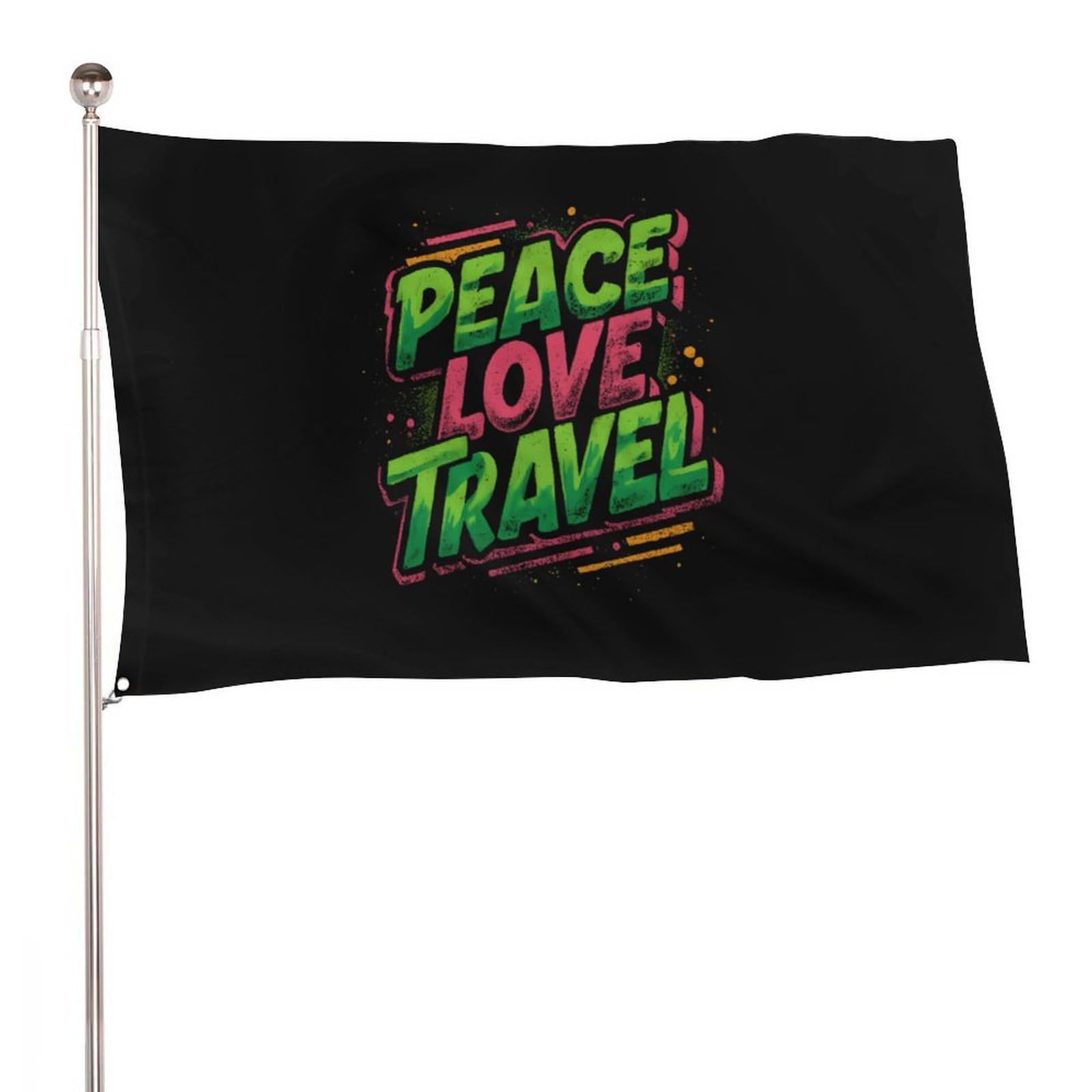 Banderas de recuerdo Peace Love para decorar patios con encanto