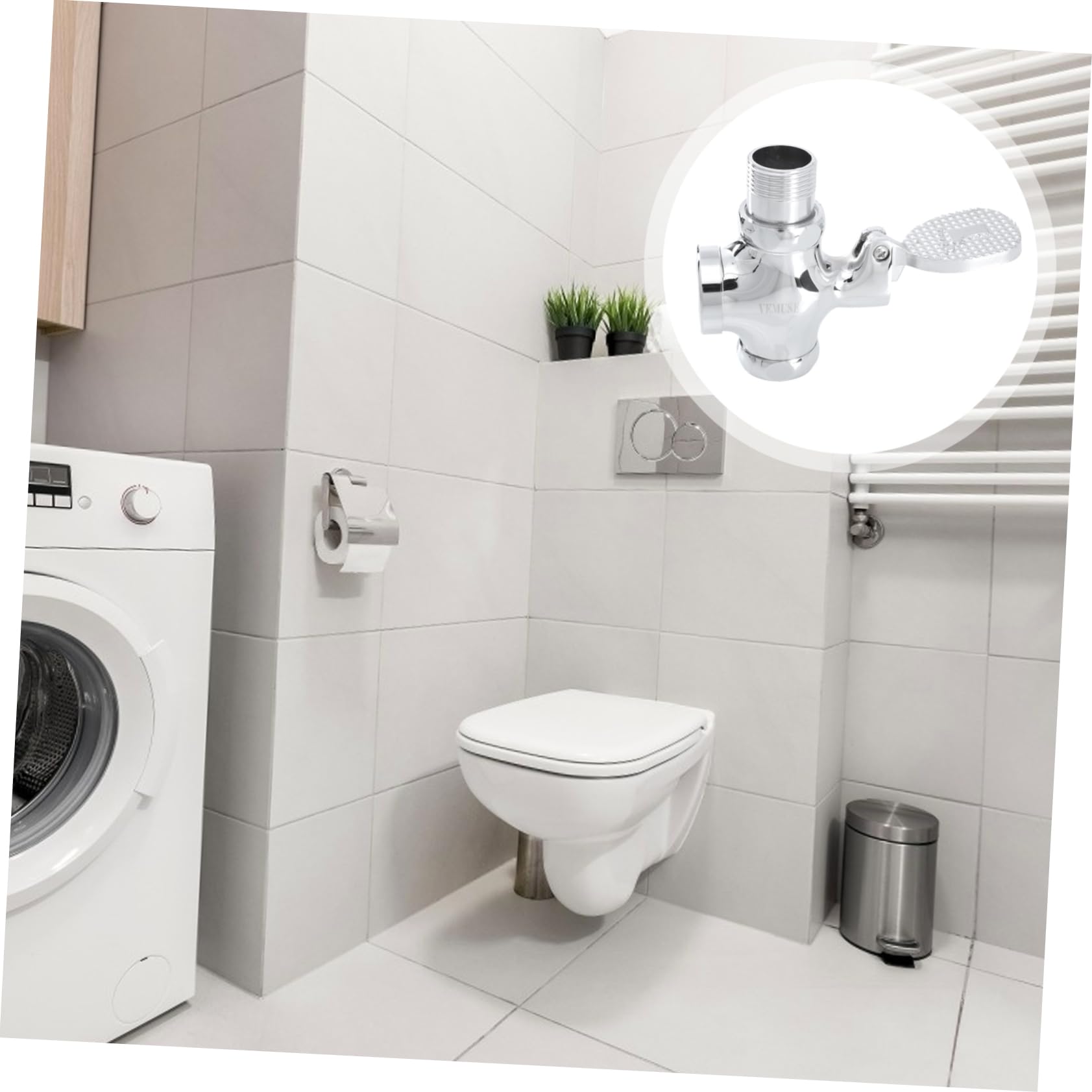 DOITOOL Válvula De Descarga Para Inodoro Válvulas De Pedal Hechas De Material Fecal Para Baño Para Sanitario