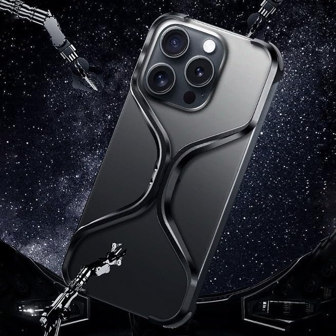 Image of MILLION CASES Back Cover Case for iPhone 14 Pro Max Shockproof Protective Premium X-Grip Armor Frame Case for Men & Boys(Black)