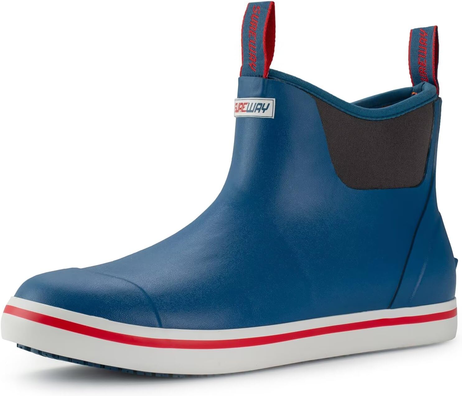 SUREWAY Men's Deck Boots Professional Non-Slip Fishing & Ankle Boating Boot Waterproof Rain Boots, Lightweight Neoprene Rubber Deck Boots