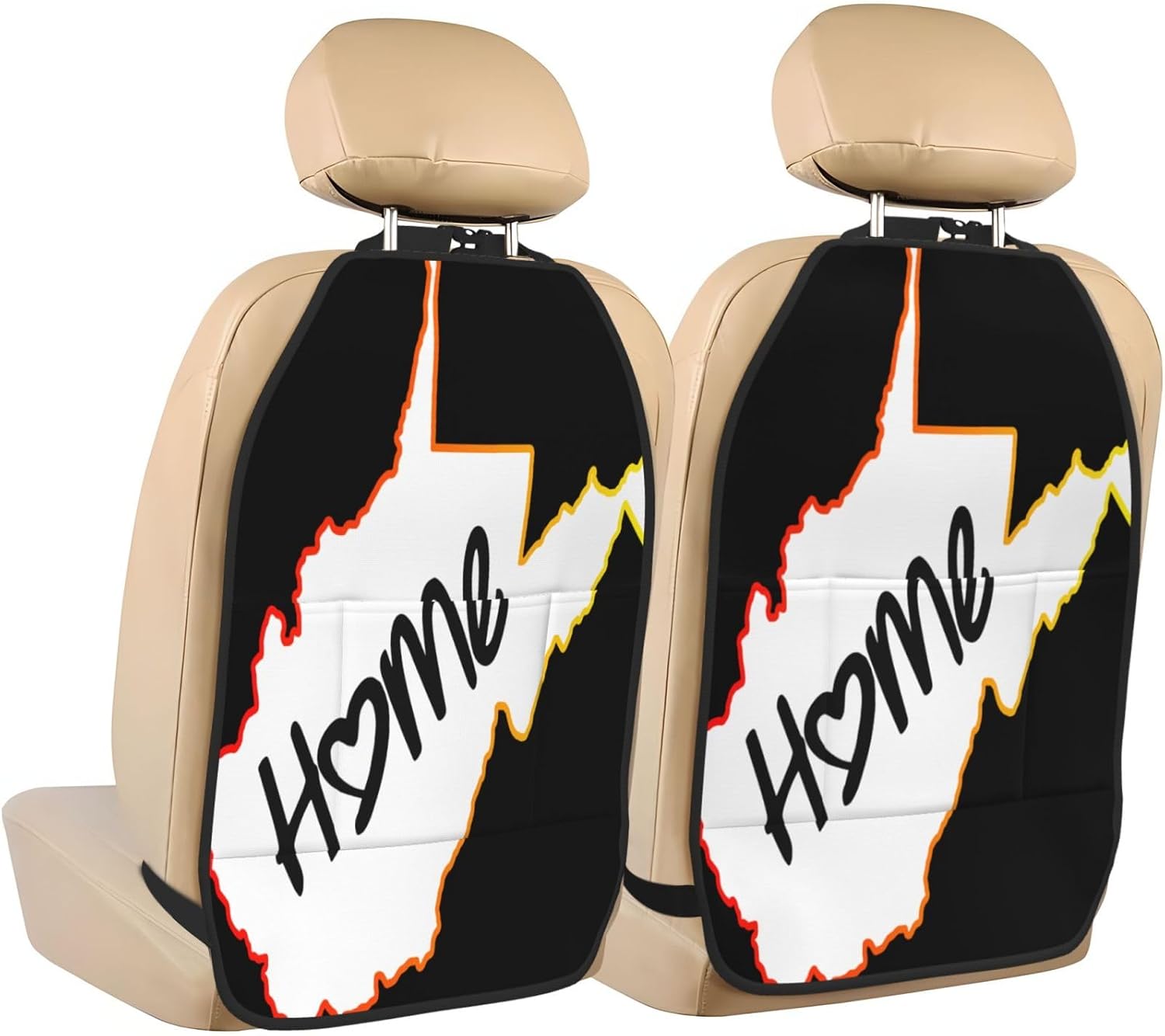 West Virginia Home 2-Piece Set of Car Seat Kick Protectors for Front Seat Backrests, Used for Car Rear Seat Backrests Protectors