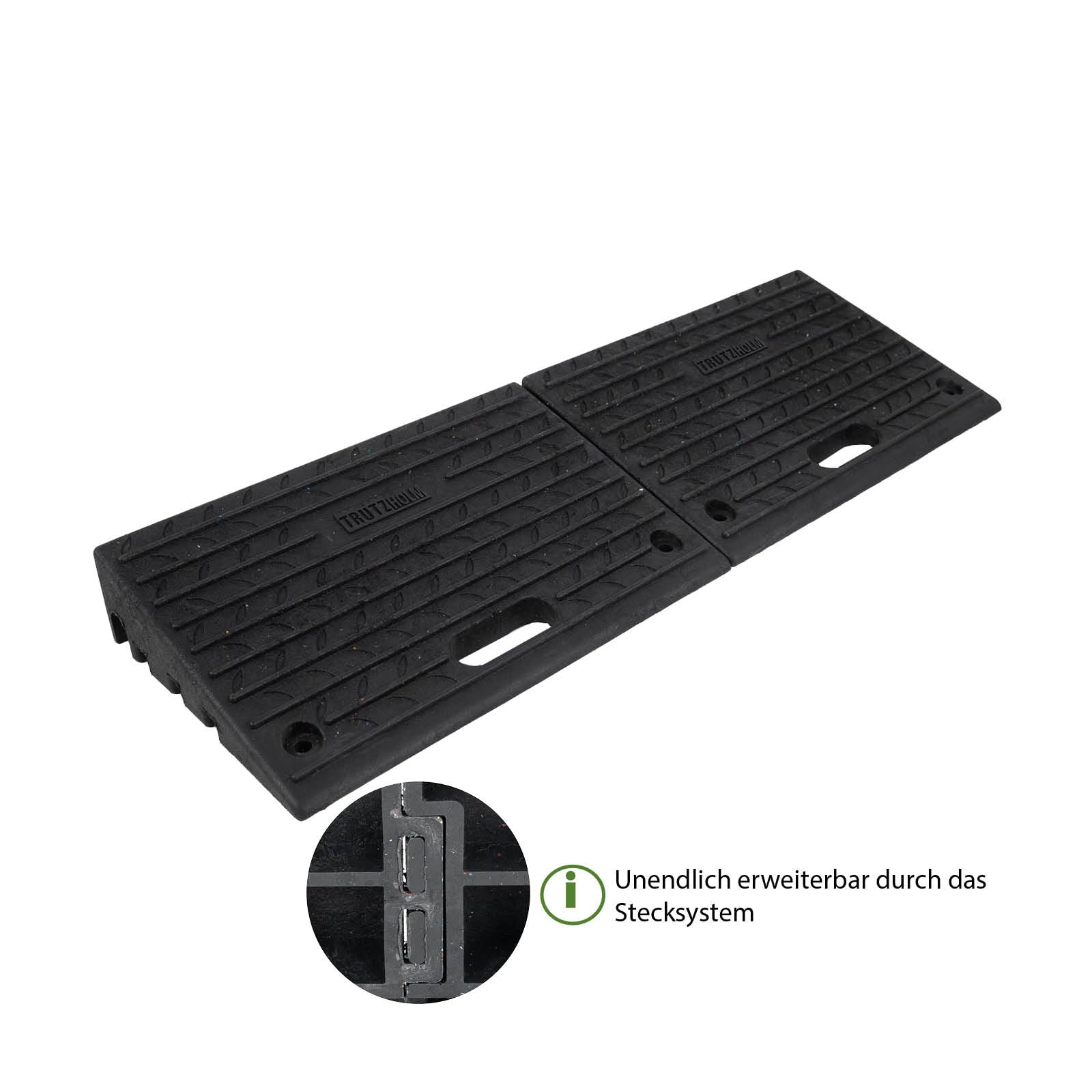 Bordsteinrampe für 10 cm Ausgleich aus Robustem Gummi - Rampe für Rollstuhl, Türschwelle, Auto, Motorrad und Bordsteinkanten - 2 Stück
