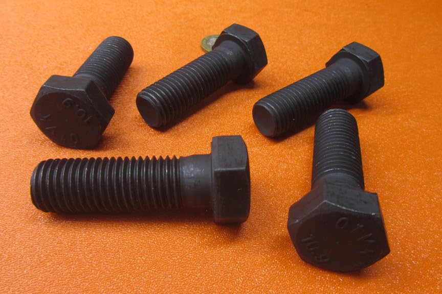 Class 10.9 Steel Hex Head Bolts PT M16 x 2 mm x 50 mm Long 5 pcs