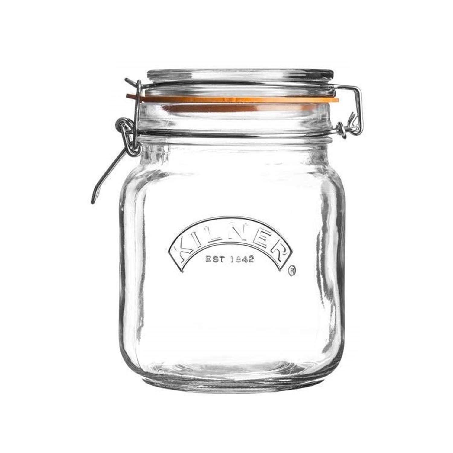 Kilner Storage Jars 1Litre Glass Food Preserving Jar Cliptop Tea Sugar Coffee Container