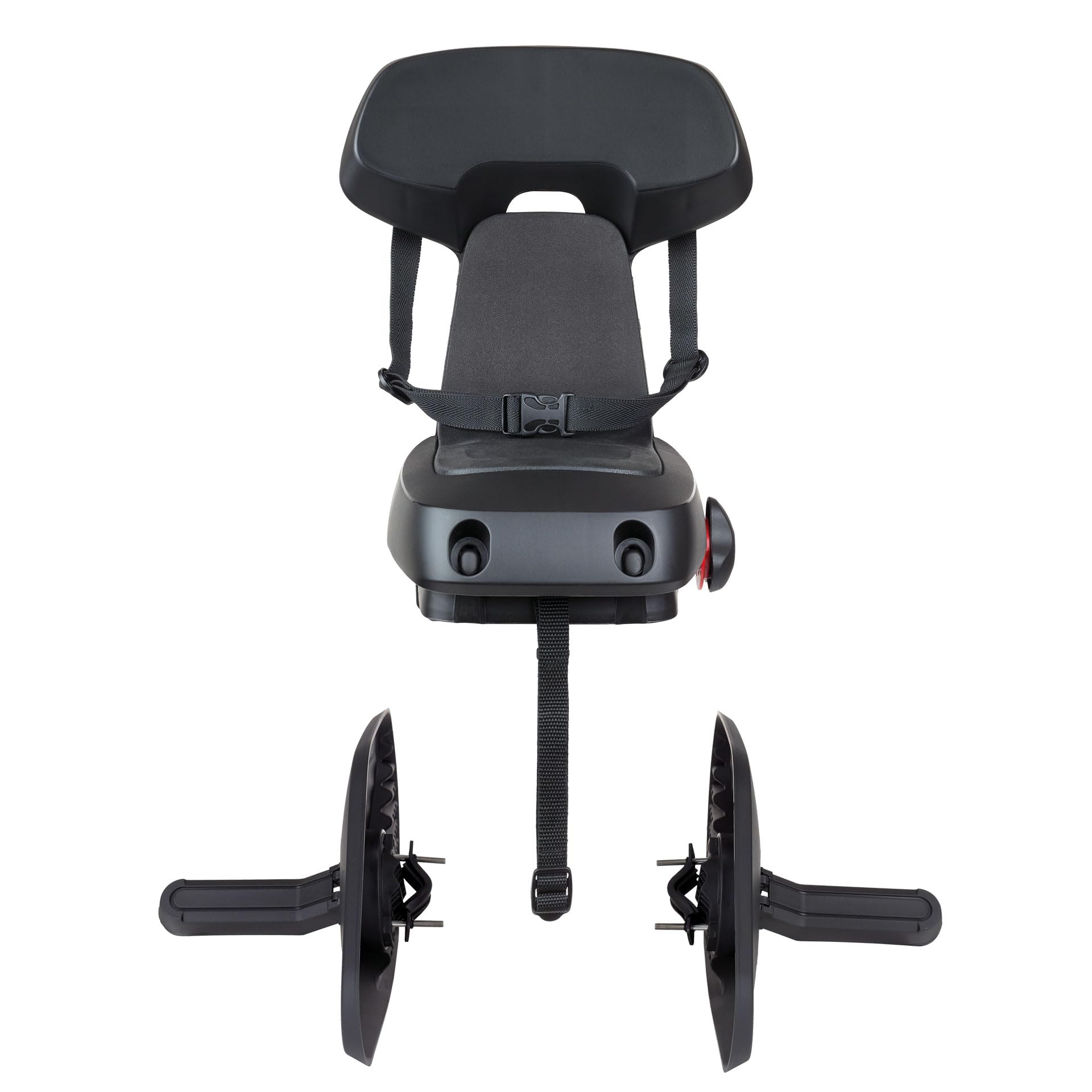 Polisport Guppy Junior AMZ All Black 8636100027 - Siège Vélo Arrière pour Enfants Âge 6+,Taille 1,10 M+,Max 35 Kg, Siège Enfant Vélo, Repose-Pieds Pliables,Protecteur De Roue,pour Porte-Bagages,Noir