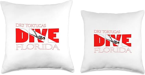 Miniatura 3 de Dry Tortugas Florida Scuba Diving Snorkeling Throw Pillow, 18x18, Multicolor