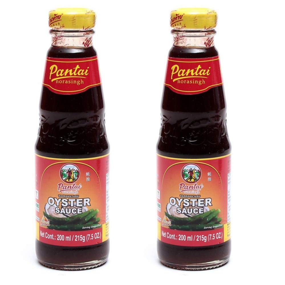 Pantai Oyster Sauce for Cooking (2 Pack) | Thai Cuisine | Oyster Extracts & Contains Soy Sauce, Fish Sauce & Sugar | Use as Ingredient or Condiment w/ Meat, Poultry, Vegetables & Noodles| Non-Vegetarian (2*200ml)