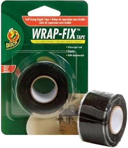 Duck Brand Wrap-Fix - Cinta de reparación, 1 pulgada por 10 pies, rollo individual, color negro (442055)