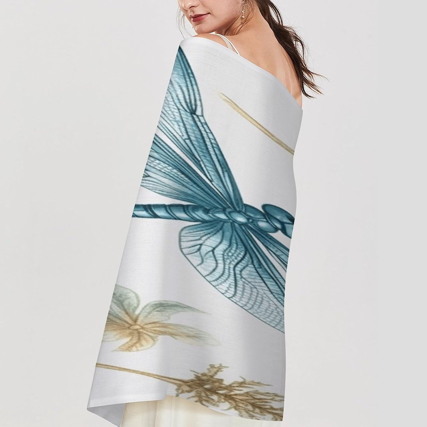 Dragonfly Scarf for Women Men Classic Fashion Blanket Scarves Soft Cashmere Feel Scarf Cold Weather Warm Long Shawl Winter Large Scarves Classic Blanket Scarfs Thick