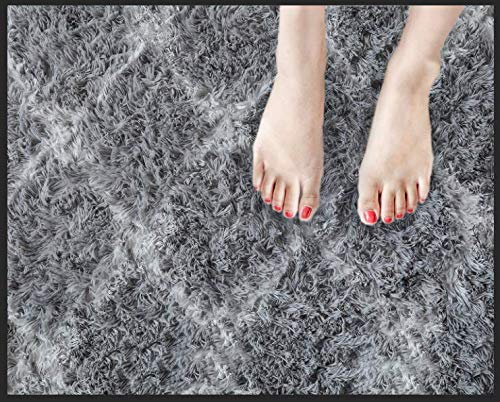 image for Wondo Luxury Velvet Shag Area Rug Modern Fluffy Fur Rugs,Premium Geome