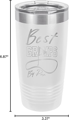 Miniatura 3 de Mato  Hash Vaso de golf personalizado de 20 onzas con hoyuelos para papá o abuelo Best Grandpa by Par
