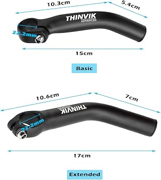 Thinvik Bike Bar Ends, Aluminium Alloy MTB Bicycle Bar Ends, One-piece Forging Bike Handlebar Ends for Mountain Bike, Matte Black - basic