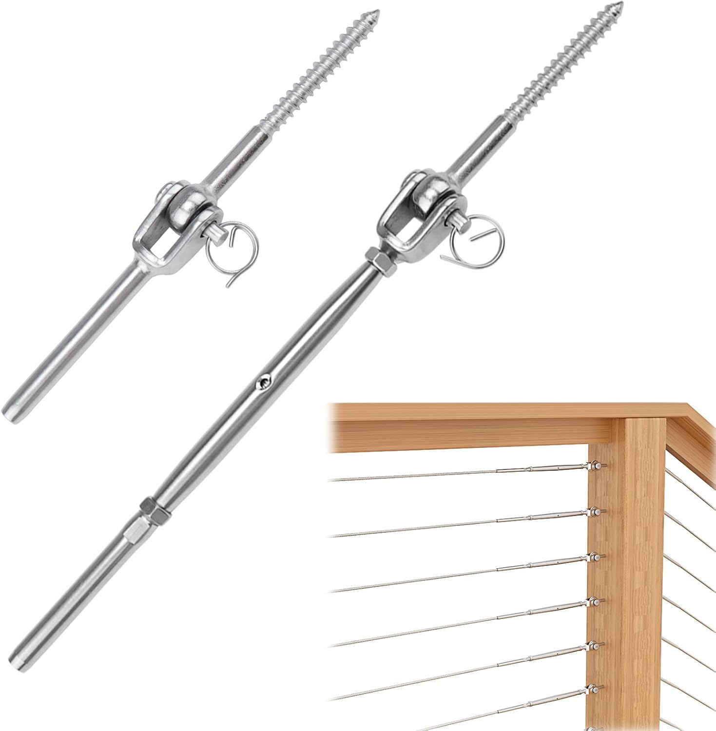 Buy Muzata 20Set Cable Railing Kit 18" Swage Toggle Turnbuckle Hardware