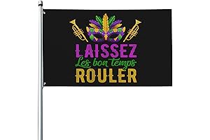 Mardi Gras Laissez Les Bon Temps Rouler Flag for Memorable Festive Ornament