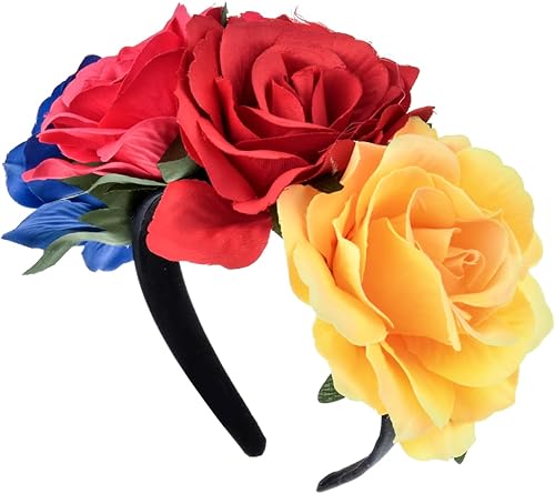 Miniatura 10 de June Bloomy Diadema de corona floral rosa guirnalda de flores para festival de boda