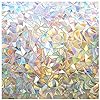 rabbitgoo Window Privacy Film Rainbow Film Decorative Window Sticker, 3D Static Stained Glass Cling Tint for Home Heat Control Non-Adhesive, 17.5 x 78.7 inches