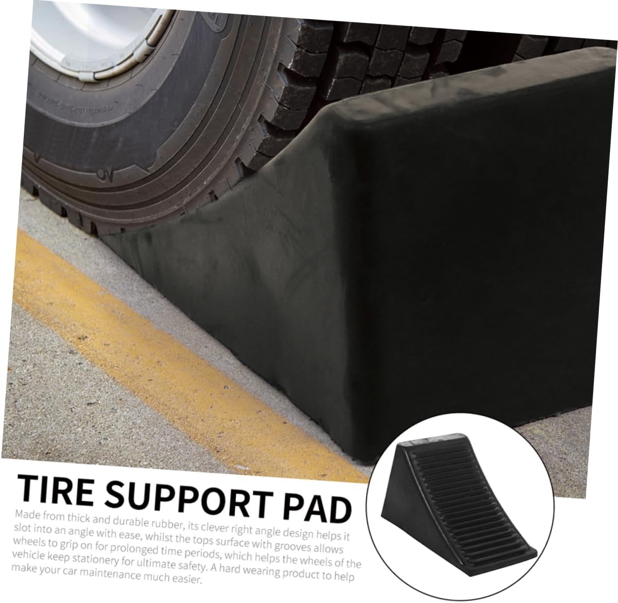 2Pcs Rubber Wheel Chocks for Travel Trailers Non Slip Stabilizers for Rvs Lightweight Portable Car Accessories Prevents Wheel Design