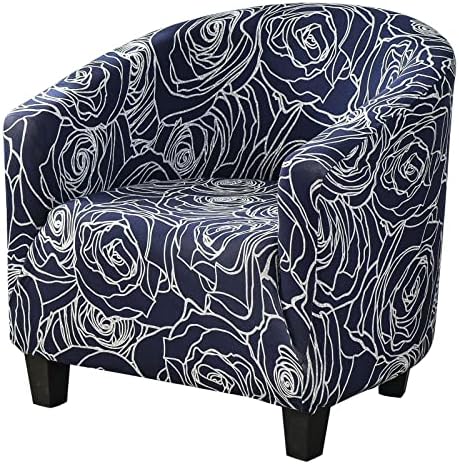 Tub Chair Covers with Cushion Cover Elastic Stretch Armchair Protector Slipcover Bucket Chair Cover For Living Room Reception,Yellow Bottom Leaves 2 Pcs Set