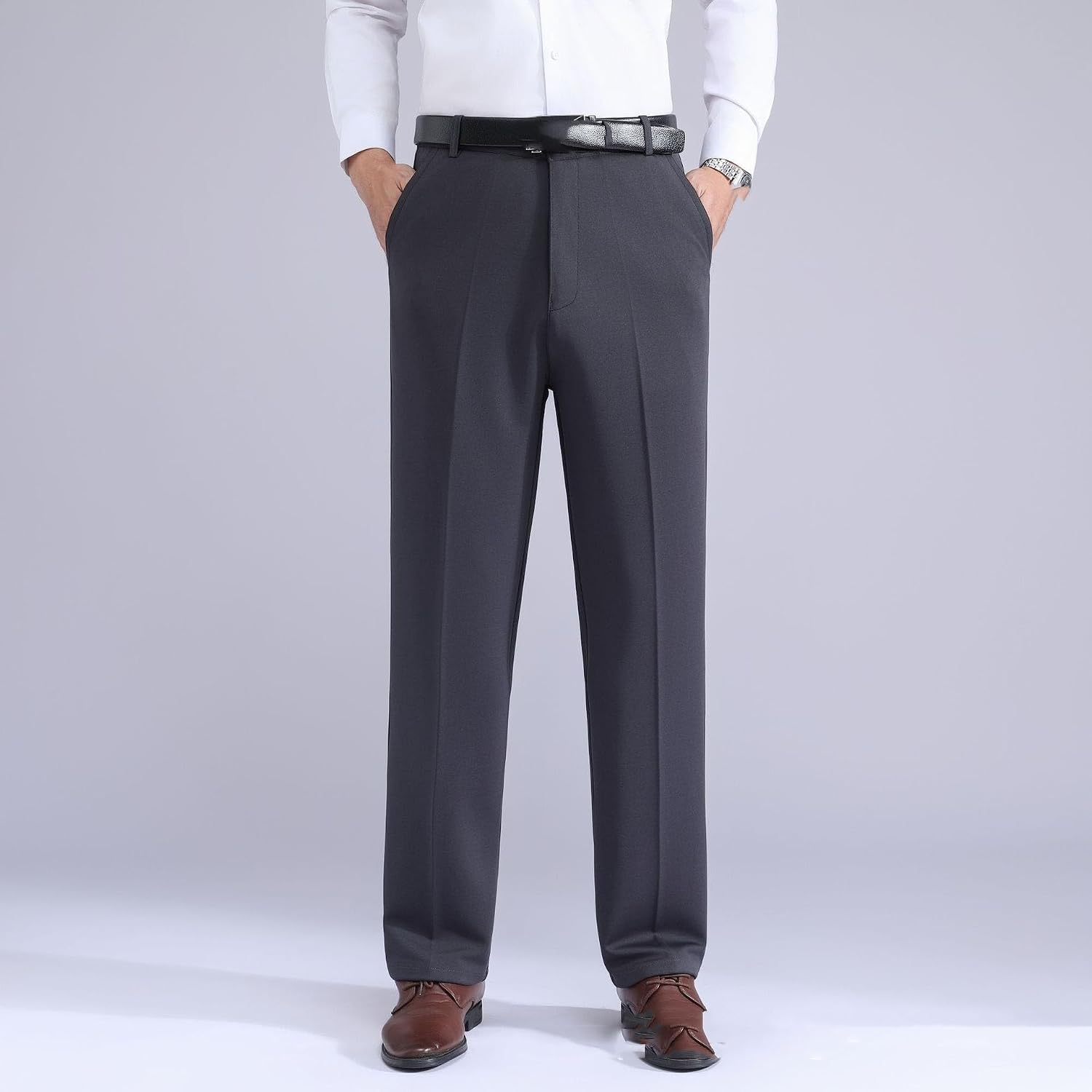Men's Dress Pants Formal Spring Autumn Business Trousers,Loose Casual Suit Pants for Men