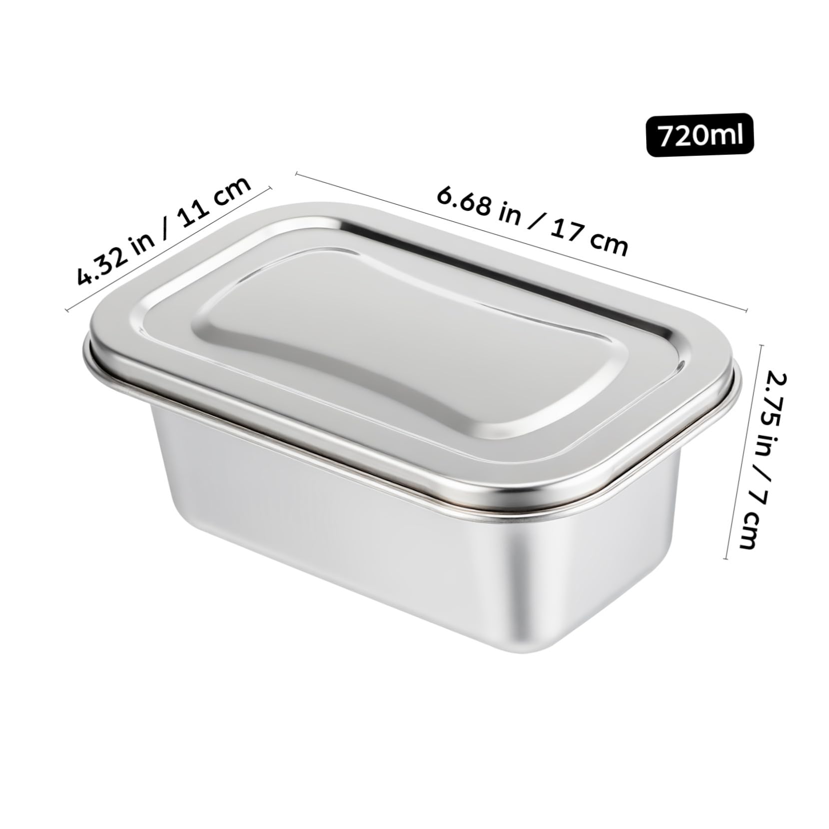 NUOBESTY Edelstahl Eiscremebehälter mit Deckel, Silber, Geruchshemmend
