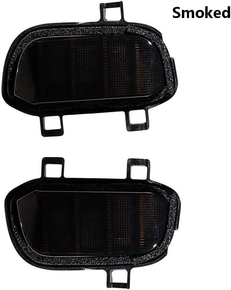 Side Mirror Turn Signal Light Smoked Lens, Compatible with Chevrolet Silverado 1500, 1500 LD Compatible with GMC Sierra 1500, Solid White Light LED Turn Signal Puddle Light