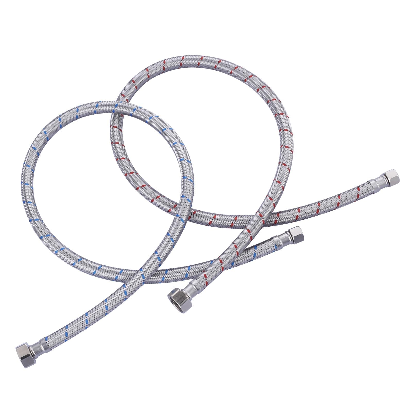 ALEASHA 36'' Kitchen Faucet Hose Stainless Steel Braided cUPC Sink Supply Line with G1/2" FIP x 3/8" Compression Faucet Water Supply Line Connector 2