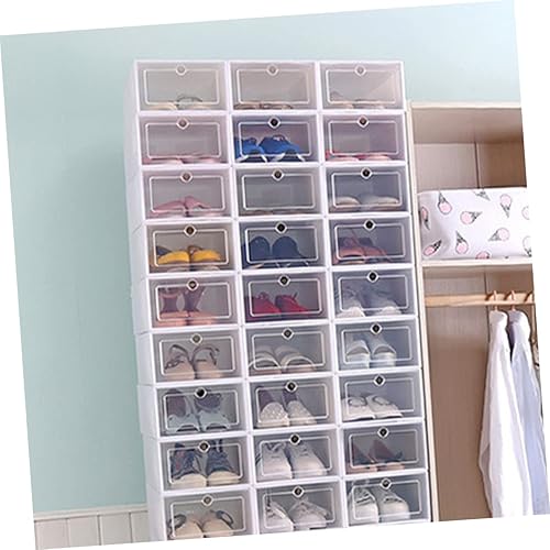 Miniatura 9 de Cabilock Caja de 6 cajones de plástico para ropa, cajones colgantes para armario, caja de zapatos plegable con apertura frontal, contenedor de