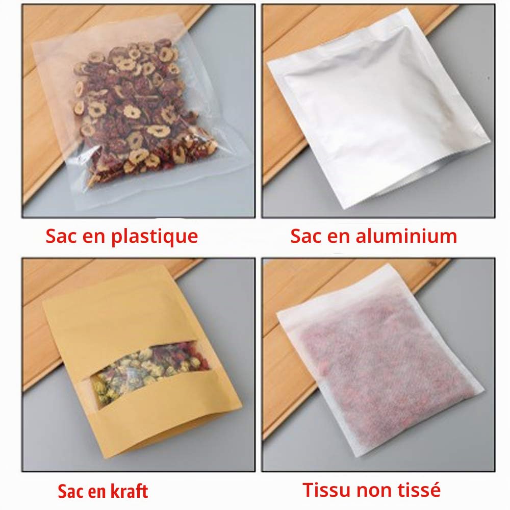 Machine Manuelle Sac De Thermoscelleuse D'Impulsion De Main, Outil De Thermoscellage De Sac En Plastique De Tube De Poly, 2 Kits De Remplacement Gratuits