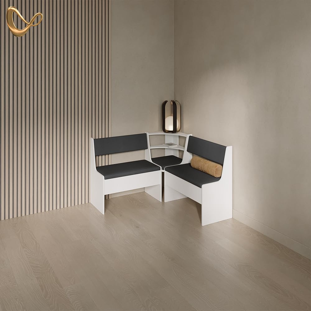 Livinity Eckbankgruppe Tiberio, Weiß, 120 x 120 cm Ohne Tisch