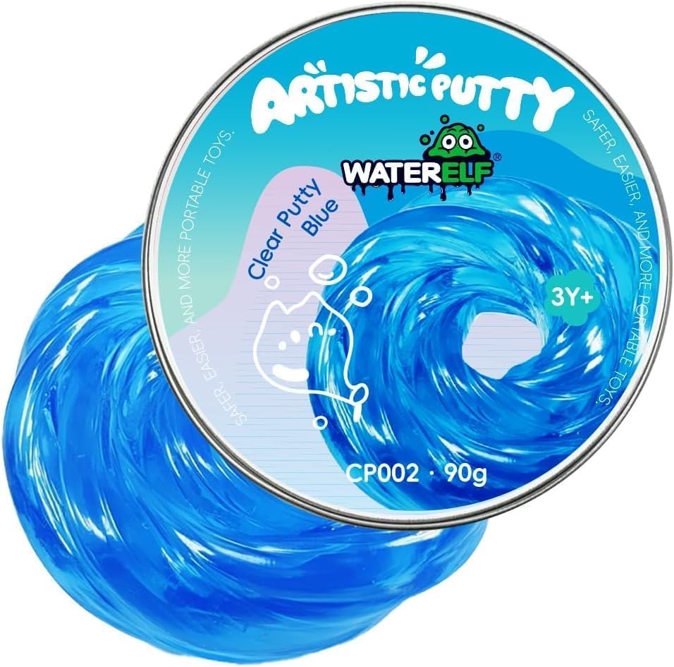 WATERELF Clear Putty 90g, Falling Water Liquid Glass, Never Dries Out, Non-Toxic Fidget Toy