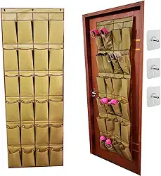 Sapateira 24 Nichos Organizador Porta Sapatos 12 Pares Parede ou Porta Grande Para Calçados 42/43 (Bege)