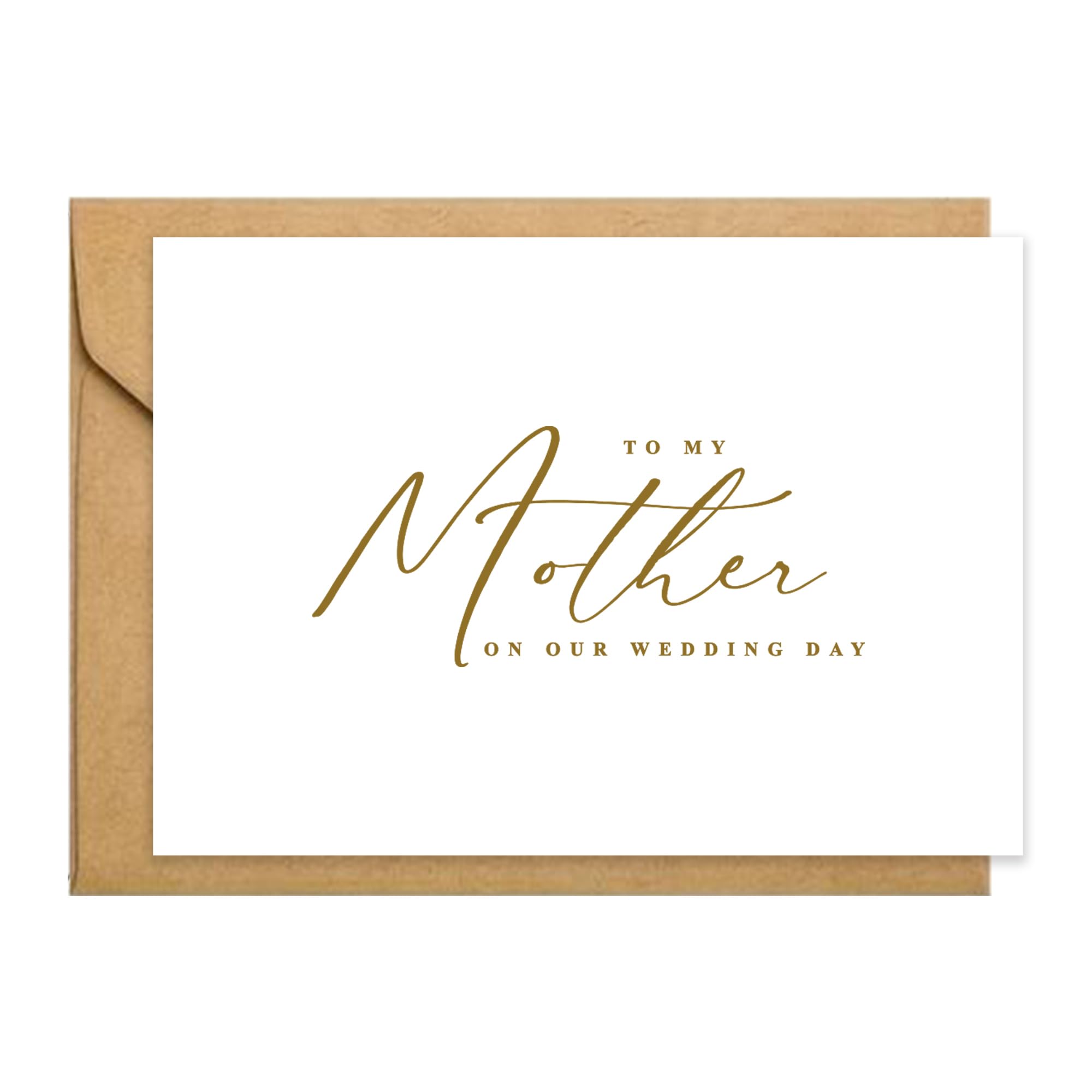 PartyGifts&beyond to My Mother Wedding Day Cards from The Bride or Groom Gold Foil Wedding Cards for Parents(Mother)