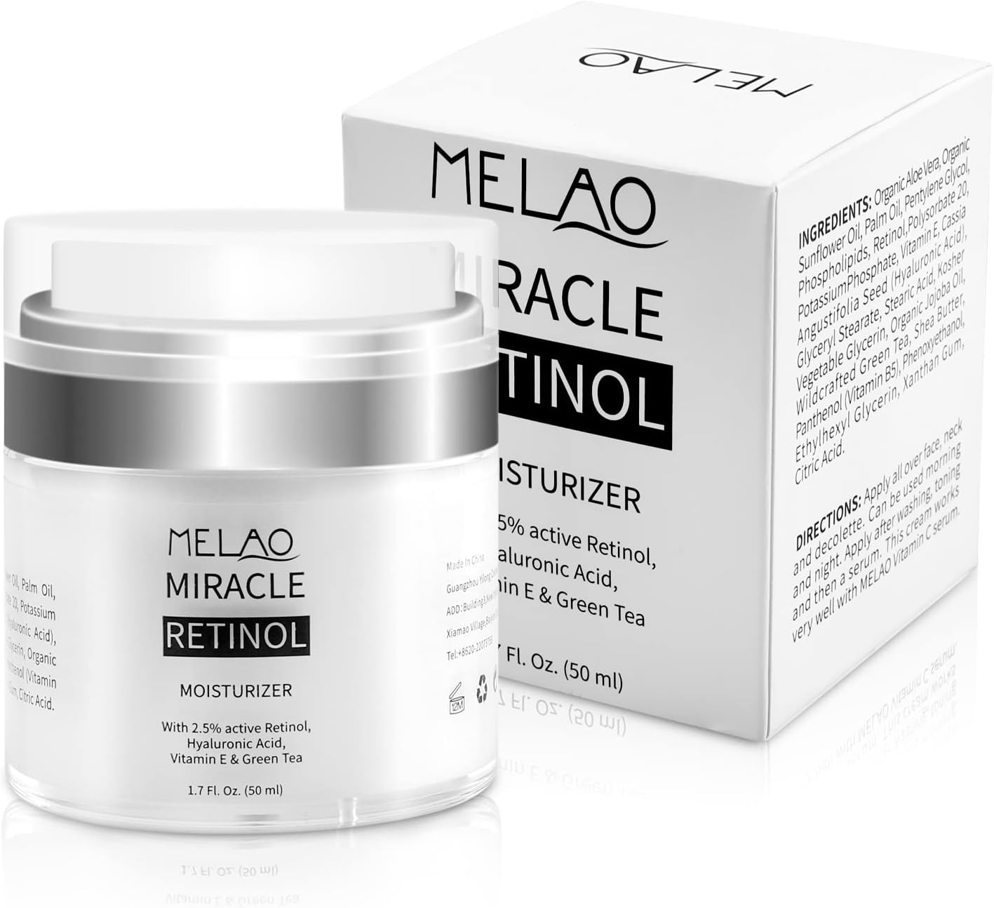 Retinol Moisturizer Cream,UWIME Anti Aging Majestic Pure Retinol Cream for Face and Eye- 2.5% Retinol, Hyaluronic Acid, Vitamin E and Jojoba Oil