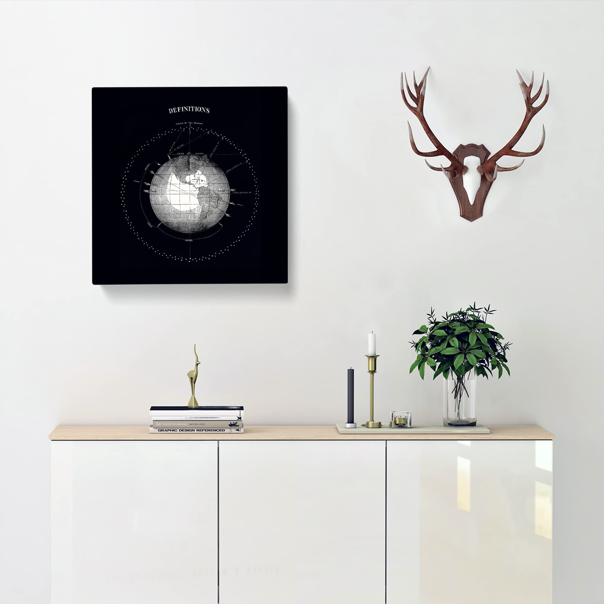 Celestial Astronomical Chart of Earth Canvas Print, Mixed, 35L x 35W cm - Image 2