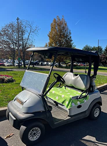 Golf Cart Essentials | Microfiber Golf Cart Seat Cover | Green Golf Club & Ball Design | Lightweight Golf Blanket | Portable | Sports | Golf Accessories | Club Car | Ezgo #TOP1