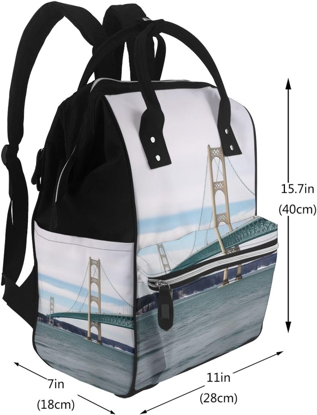 Mackinac Suspension Bridge Diaper Bag Backpack Mommy Bag Multifunction Travel Maternity Baby Changing Bags