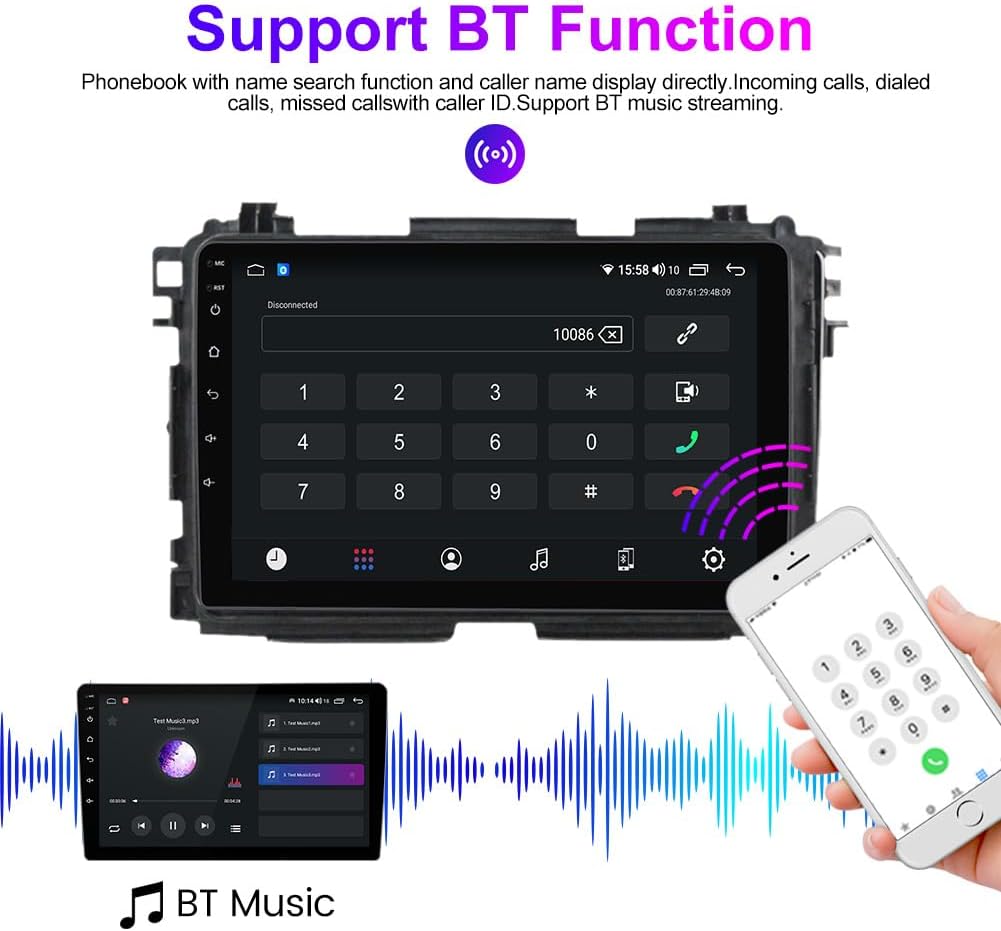 Android Stereo for Honda Vezel HR-V HRV 2013-2022, Biorunn 9" Wireless Wired Car-Play Android Auto GPS Navigation IPS Touch Screen Blue-Tooth FM RDS Head Unit, 2GB RAM 64GB ROM