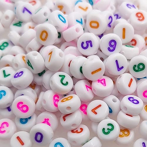 500 cuentas redondas de acrílico de 0.157 x 0.276 pulgadas, cuentas sueltas de plástico mixto para hacer joyas, pulseras, collares, llaveros