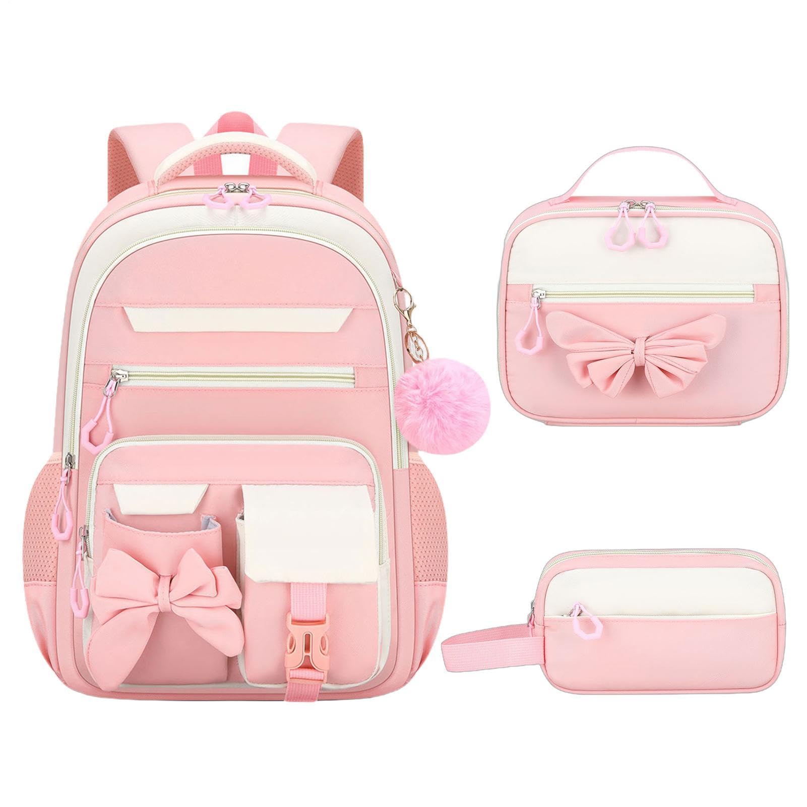 Zaino Per Bambine Zaino Scolastico Antifurto Con Borsa Pranzo E Astuccio | Borsa Porta Libri Per Studenti Studenti Elementari, Prescolari, Medie, Ragazzi, Ragazze, Tenns