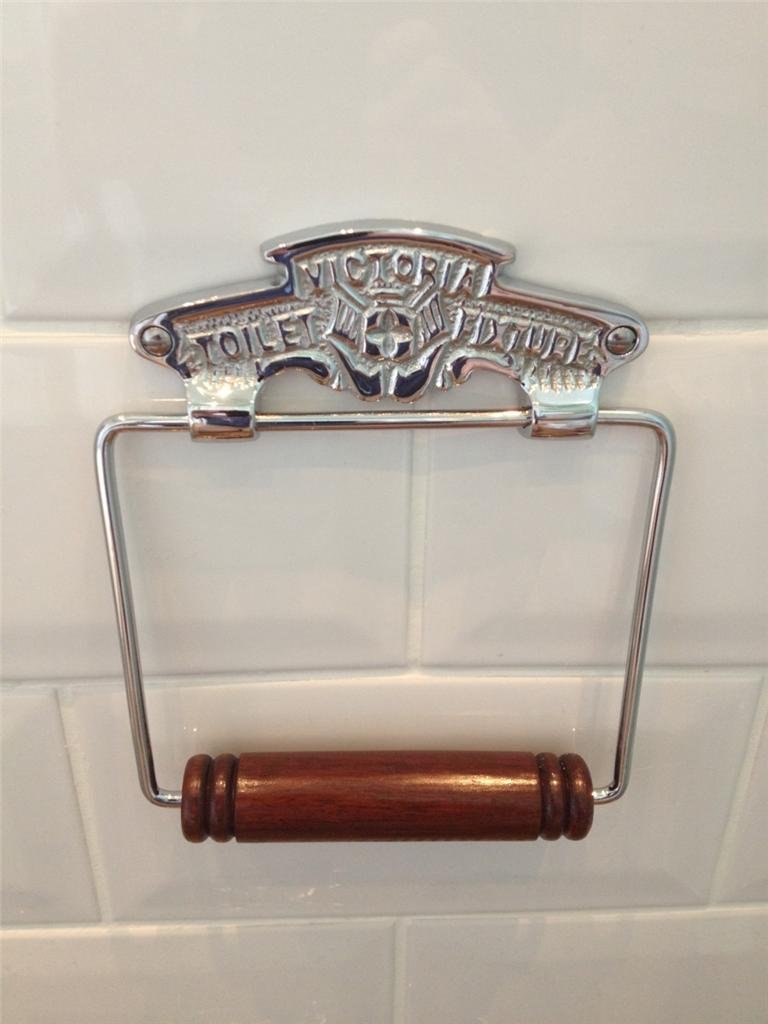 Vintage Antique Style Chrome finish solid Brass Toilet Roll Holder Victoria Wall Mounted Loo Paper Dispenser