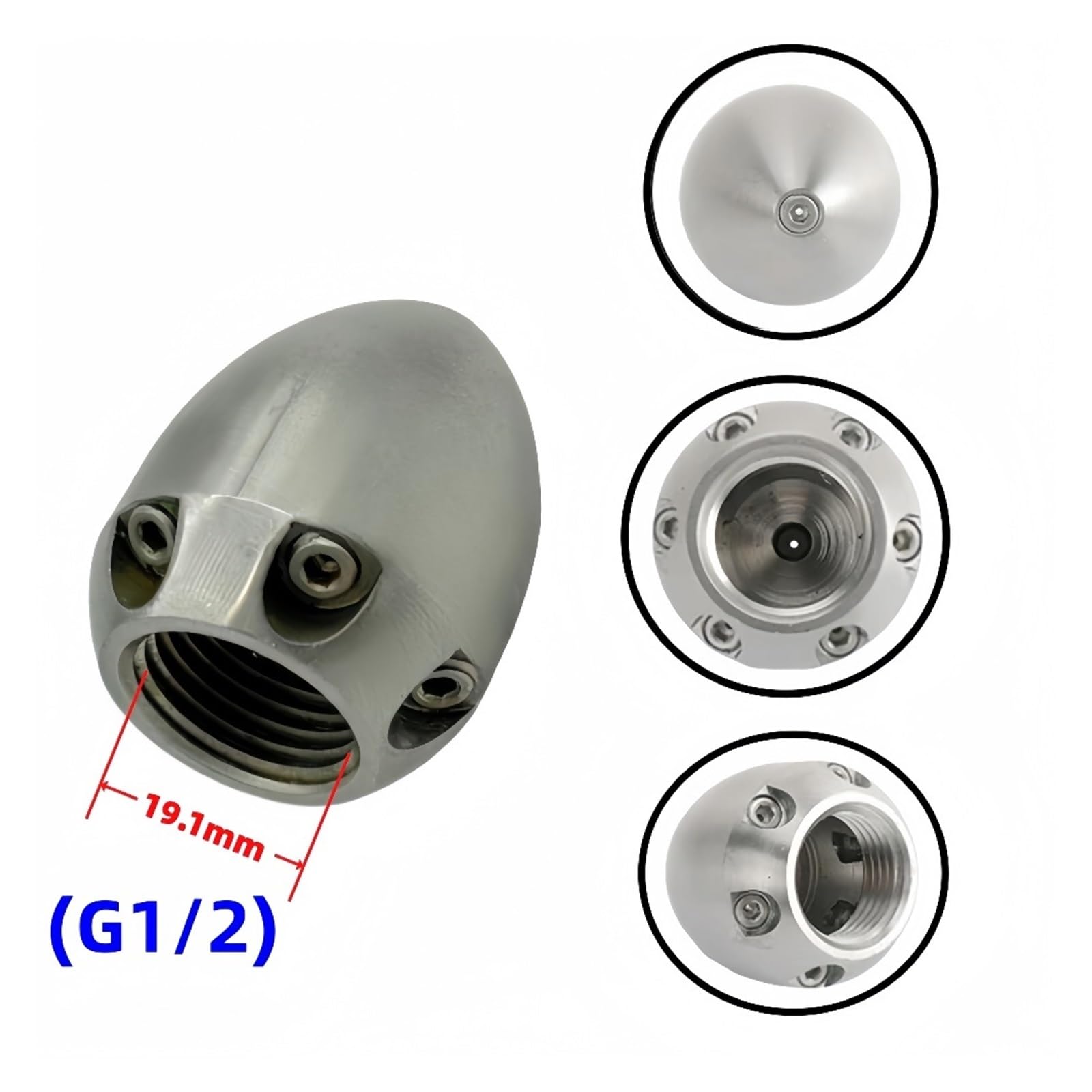 Edelstahl 1/2" 40L/min Abwasserdüse, Hochdruck-Reinigungsstrahl for Rohrbaggerung