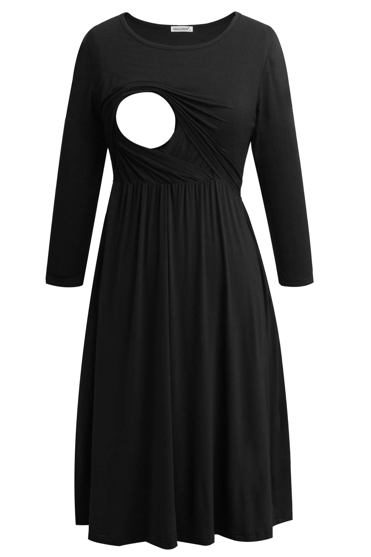 Smallshow Nursing Dresses 3/4 Sleeve Maternity Breastfeeding Dress for Women