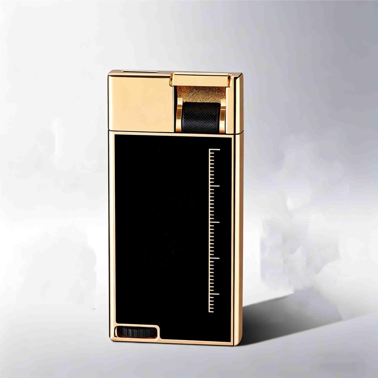 OGQBEAPC Windproof Jet Lighter — 9mm Ultra-Slim Direct-Flame Butane Lighter with Visible Fuel Window and Adjustable Flame — Designed for Men(B)