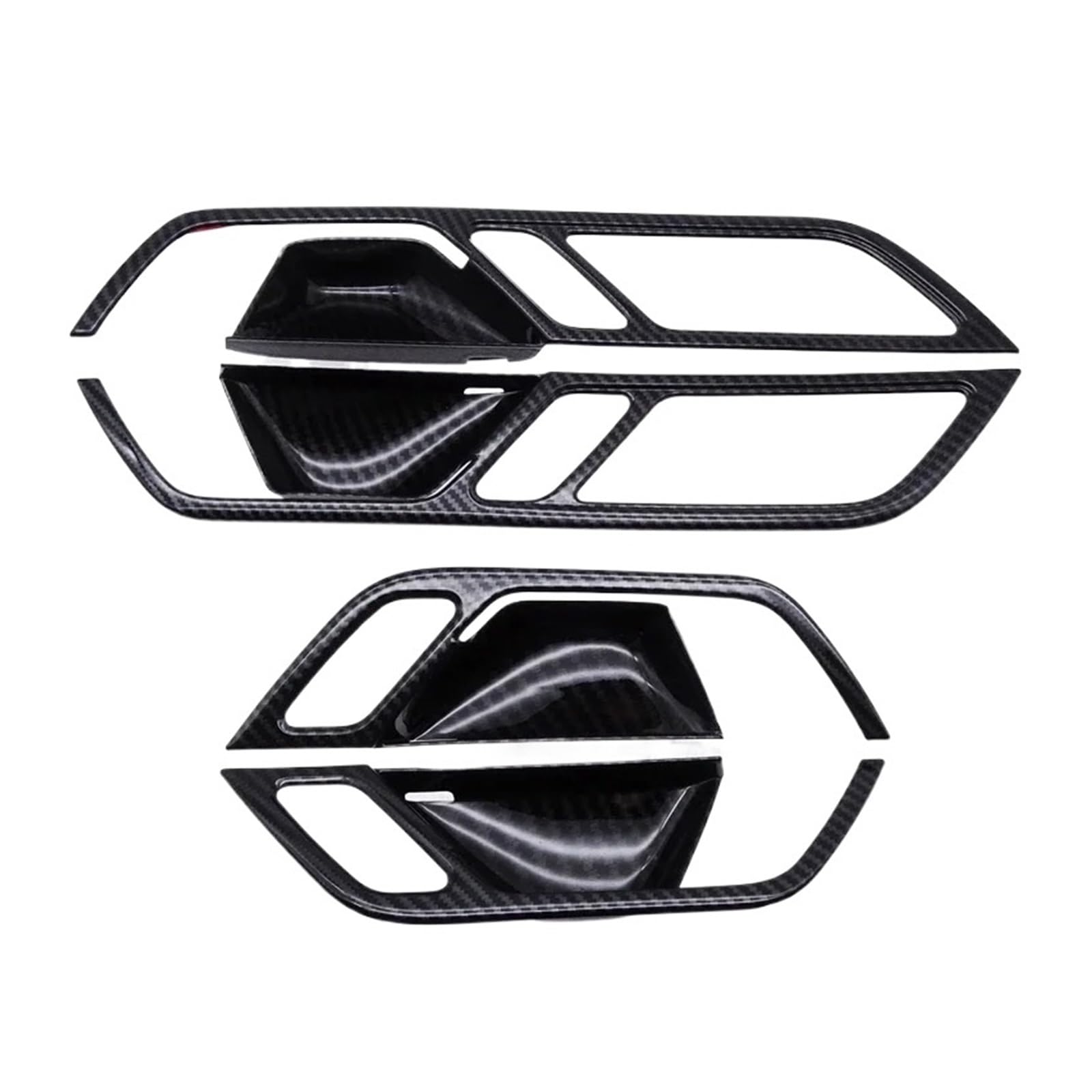Frvvpl Carbon Look Car Interior Door Handles Bowl Cover For A6 For C8 19-21 Abs Inner Pull Doorknob Frame Molding Trim Car Interior