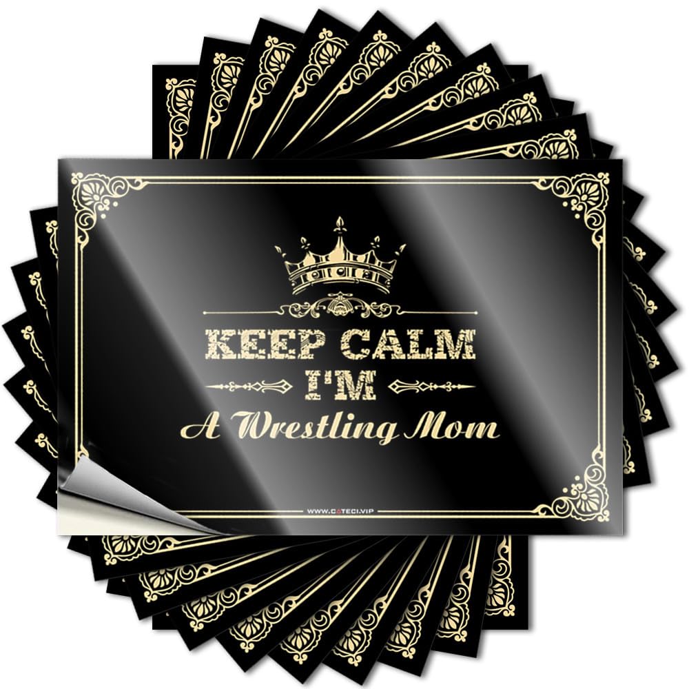 Decals Kitchen Sets Vinyl Sticker | Keep Calm I'm A Wrestling Mom Snarky for Teacher Use(12X18CM)