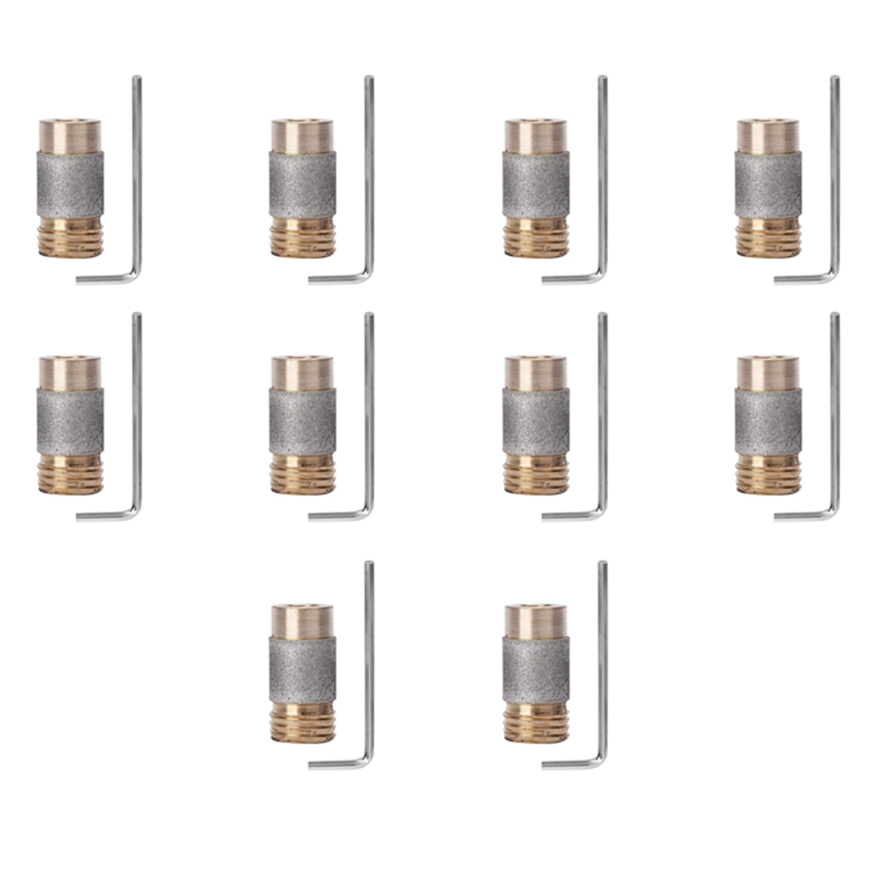 Aundhegrtt Silver&Gold 10X Mcbl58 Grinding Bit Ceramic Glass Abrasive Tool Mini Portable For Glass Grinder For Stone Edge Grind