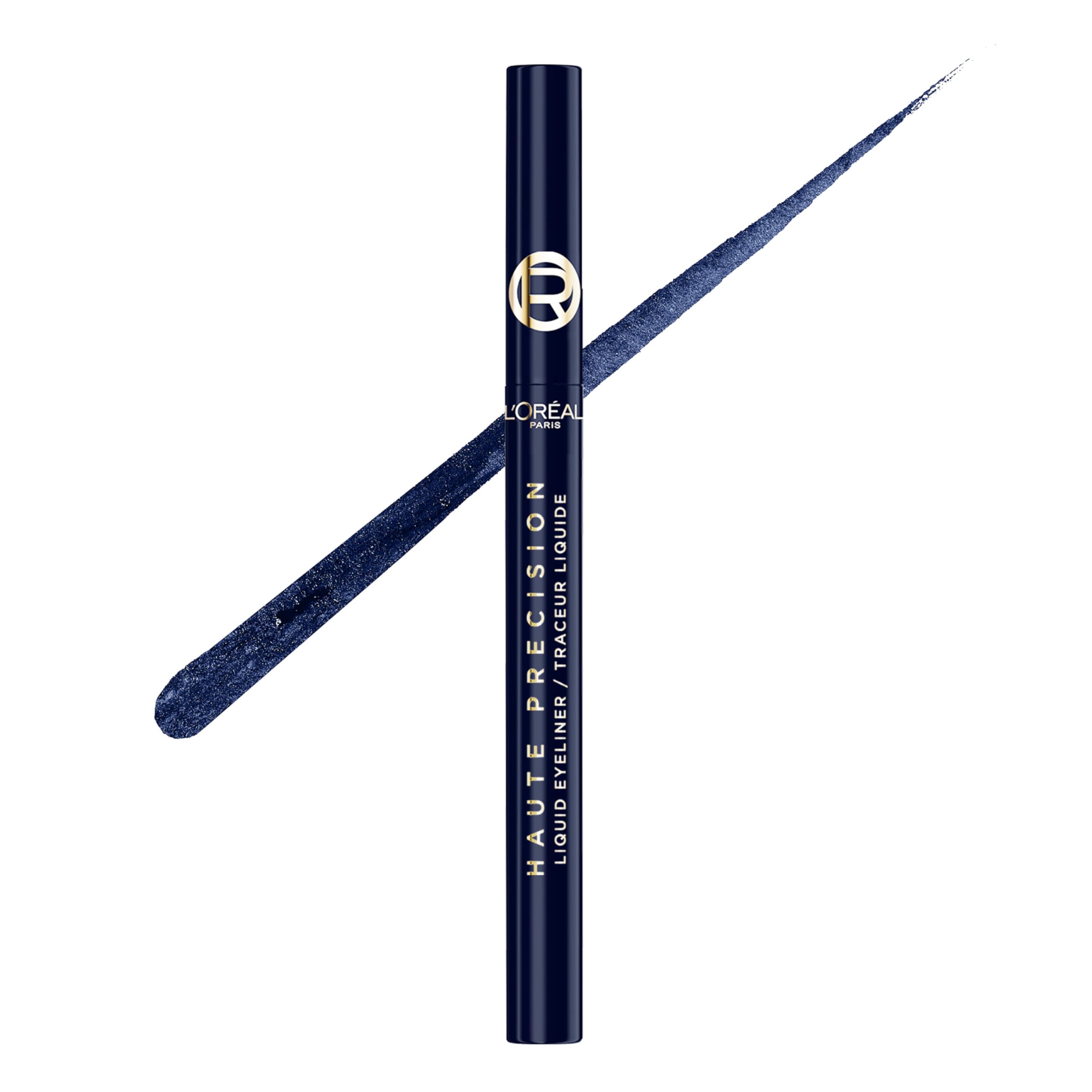 L'Oreal Paris Haute Precision Waterproof Liquid Eyeliner, Smudge-Proof Eye Liner with Micro-Tip, for up to 28HR Eye Makeup Wear, 030 Blue Suede 030 BLUE SUEDE 0.03 Fl Oz (Pack of 1)
