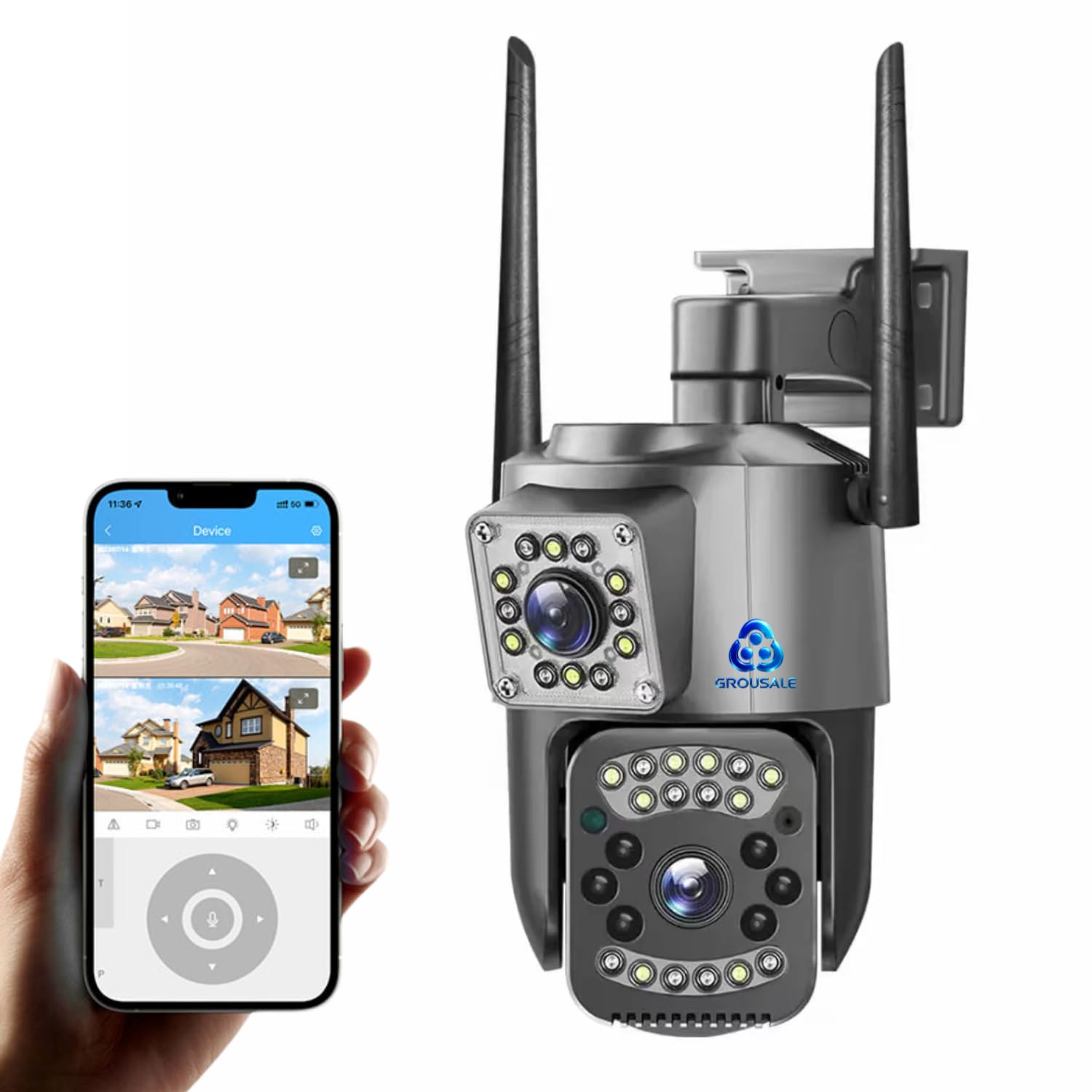 Supercam Black 5+5MP FHD Dual Lens Wi-Fi Outdoor CCTV Camera | Dual Screen View | Color Night Vision | Bullet + 360° PTZ Control | PIR Motion Detection | Two-Way Audio | IP66 Waterproof-picture-30